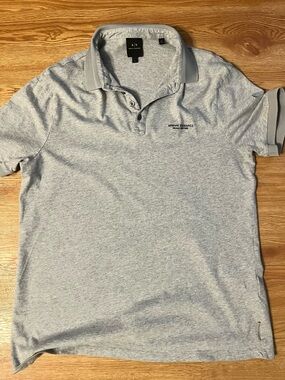 Armani Exchange Heather Gray Short-Sleeve Polo